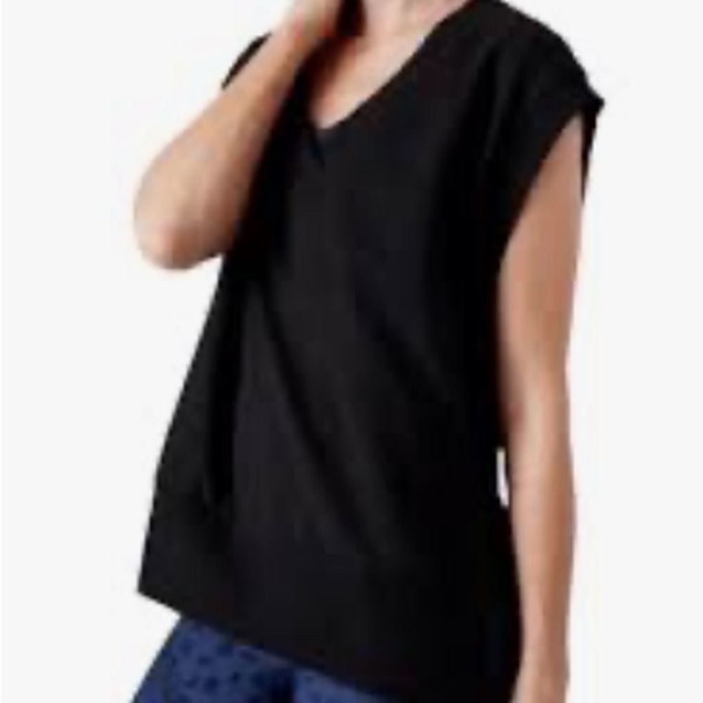 Athleta RETROTERRY V-NECK SWEATSHIRT TEE(B 24” L 27”)